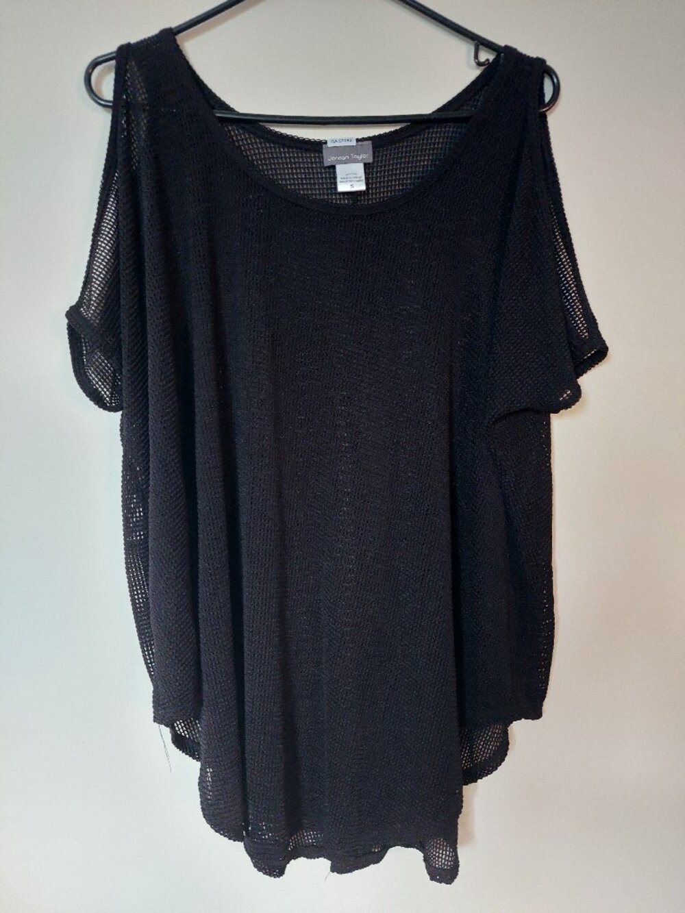Jordan Taylor Black Tunic Cover Up Sheer Swimsuit Pullover Size Small Oversized